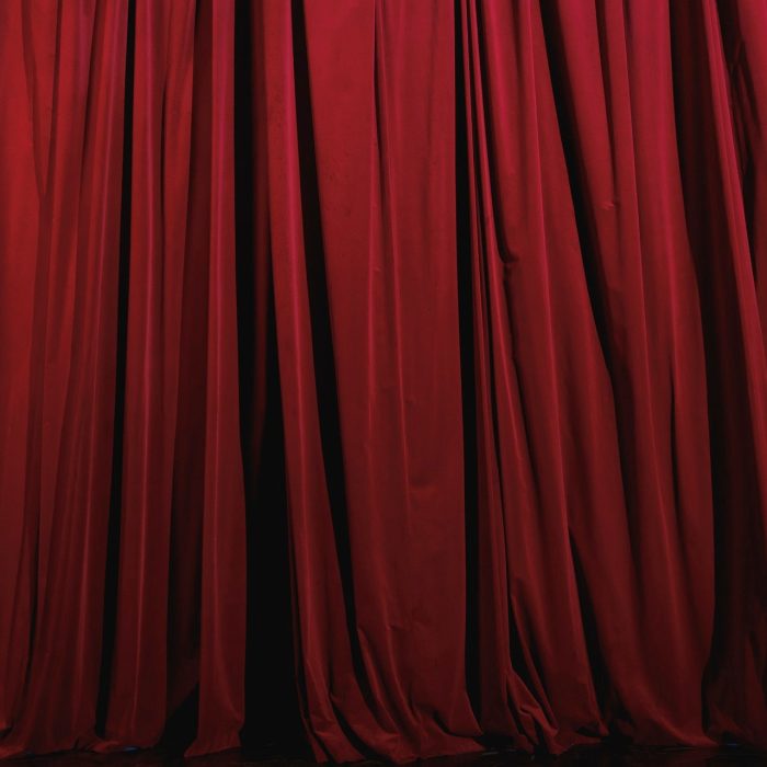 Burgundy red velvet curtain